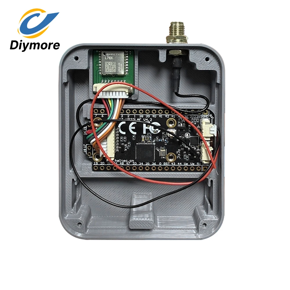 LoRa 32 V4 Case ESP32 Wi-Fi Bluetooth Development Board Enclosure Supports 14500 Lithium Battery Pre-cut Opening for GPS Antenna