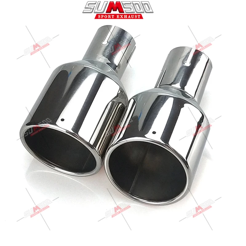 

1PCS 114mm outlet Universal modification Car Accessories silver Curly Flange Muffler exhaust Stainless Steel Tip