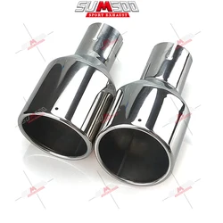 1PCS 114mm outlet Universal modification Car Accessories silver Curly Flange Muffler exhaust Stainless Steel Tip