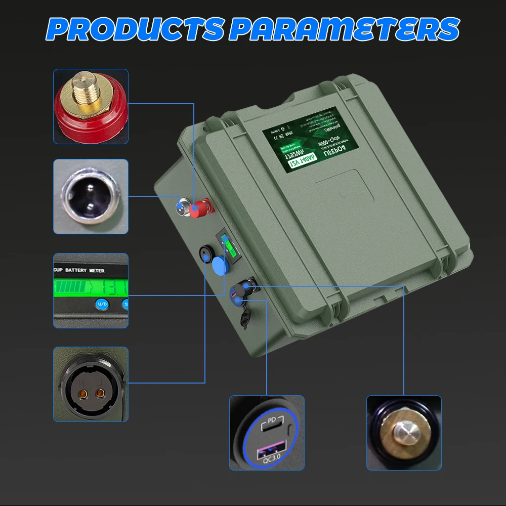 LiFePO4 baterie 12V 200Ah 140Ah rybářská loď 24V 100Ah lithiová baterie Bluetooth BMS 6000+ cyklů IP56 USB PD QC EU SKLADU BEZ DPH - náhled 6