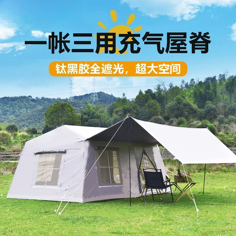 Roof 13 Inflatable tent Outdoor camping overnight Waterproof and windproof canopy Two rooms and two halls