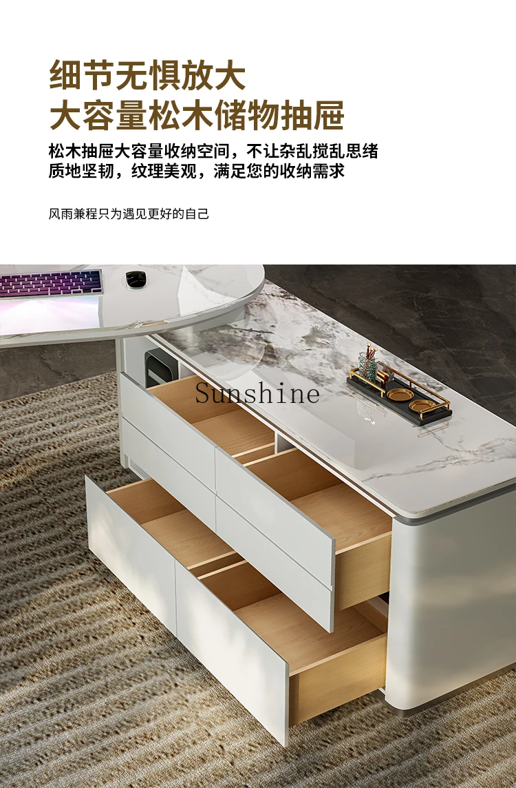 Slate simple home study writing office computer desk integrated