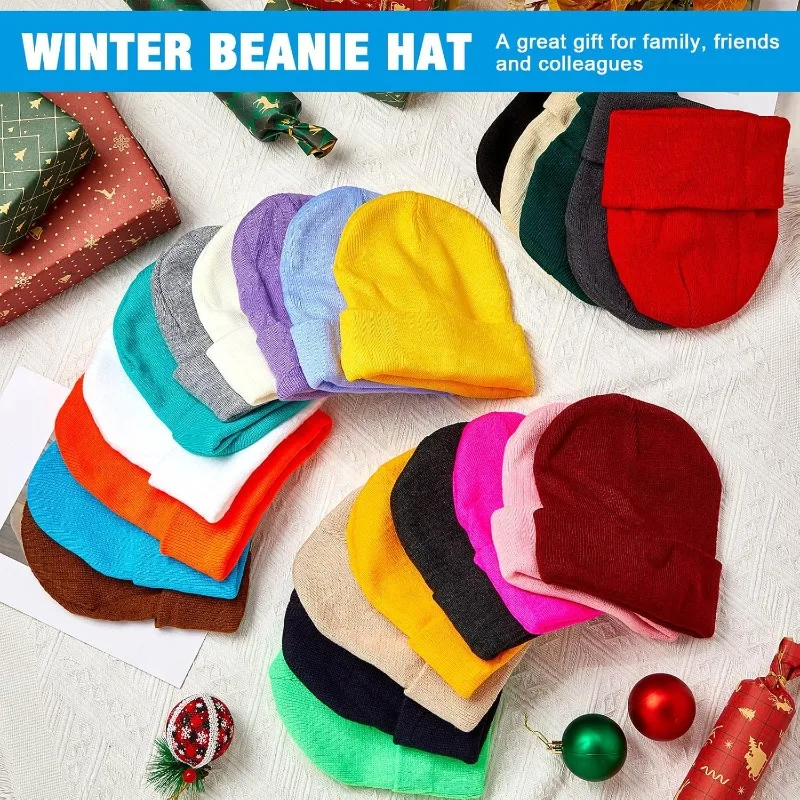 1 قطعة قبعة شتوية دافئة سميكة للرجال والنساء ، قبعة جمجمة متماسكة شتوية سلسة ، قبعة صياد السمك المكبل قبعة ساعة عربة دافئة