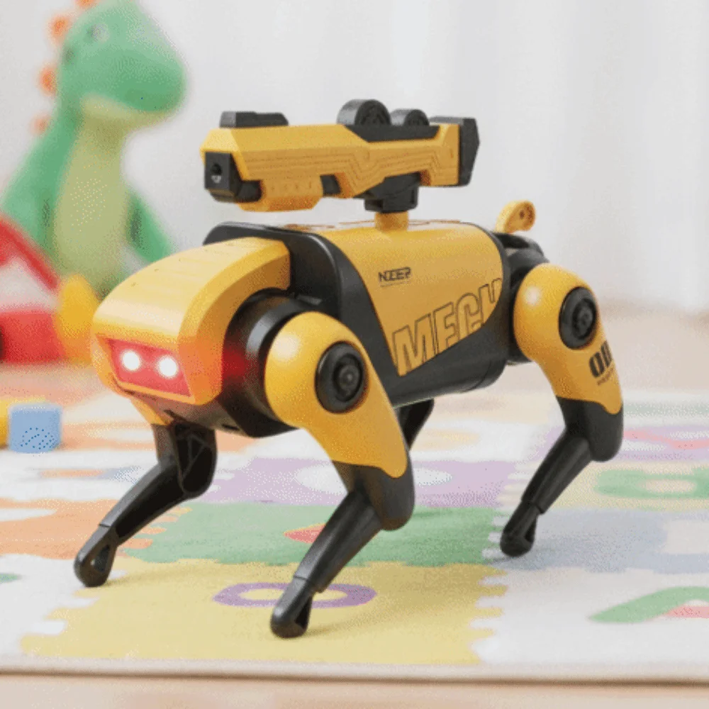 Sound Effects Electric Robot Dog Intelligent Walking with Light Bionic Robot Dog Rotating Light Music Electronic Dog Girls