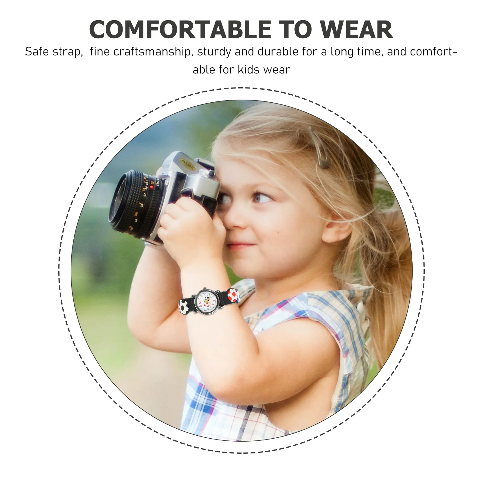 

Football Pattern Kids Watch Durable Cartoon Soccer Ball Design Perfect for Boys Girls Sports Watch Gift Birthday