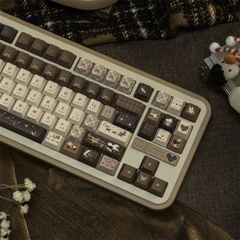 Retro British Style PBT Keycaps,137 Keys Custom Doubleshot Cherry Profile Dye-Sublimation Keyboard Caps For Mechanical Keyboards