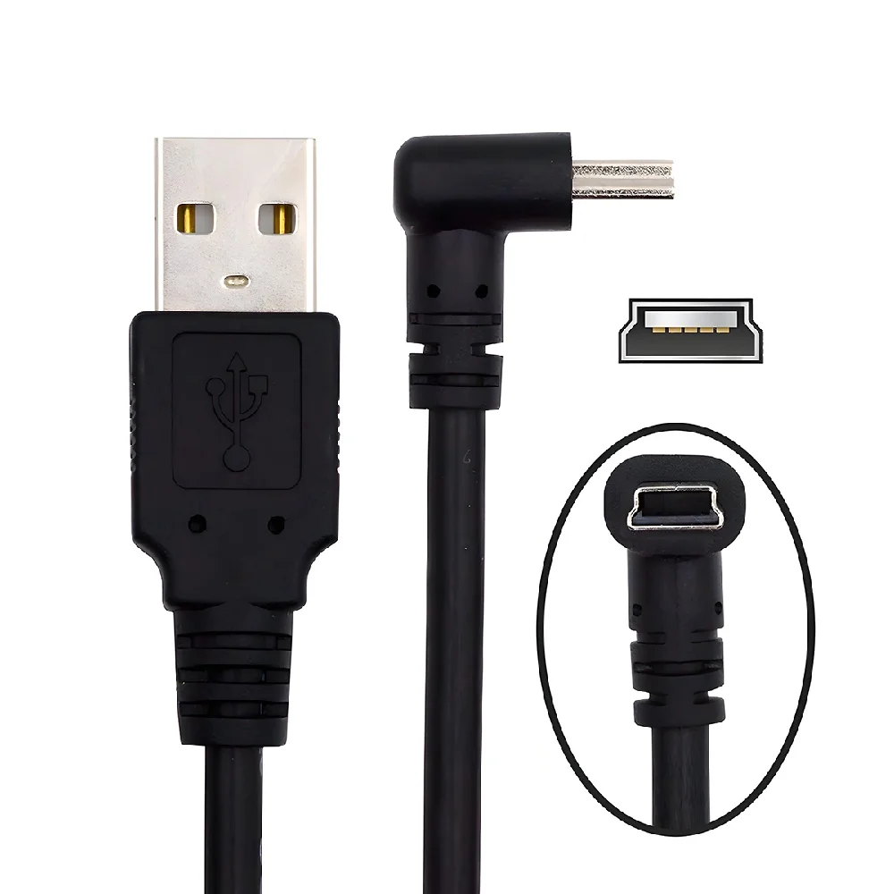 Chenyang Mini USB2.0 Type-B 5Pin Male Connector to USB 2.0 Type-A Male Power Data Cable for Camera GPS MP3 MP4