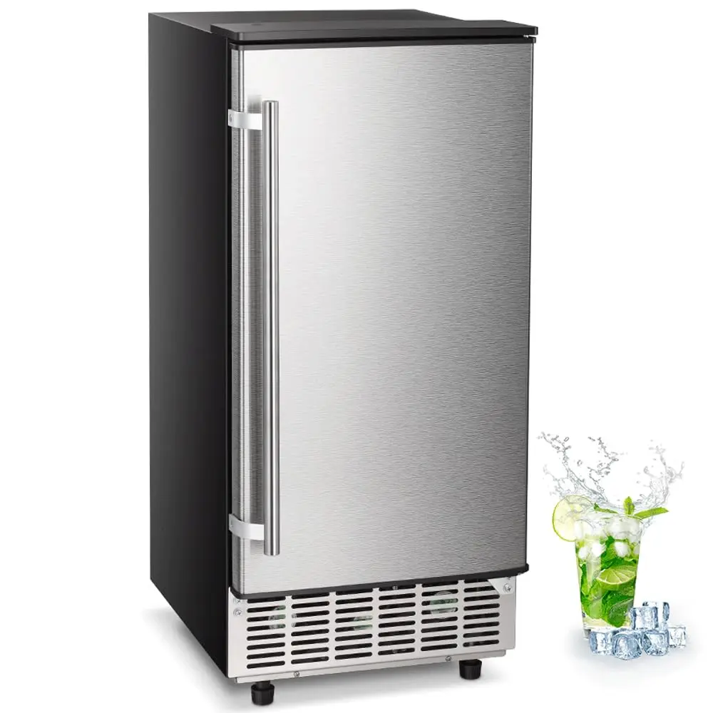 

Commercial Cube Ice Maker，Built-in Ice Maker Machine, 80lbs/Day, 40 Ice Cubes/Cycle, Reversible Door, 24H Timer & Self-Cleaning