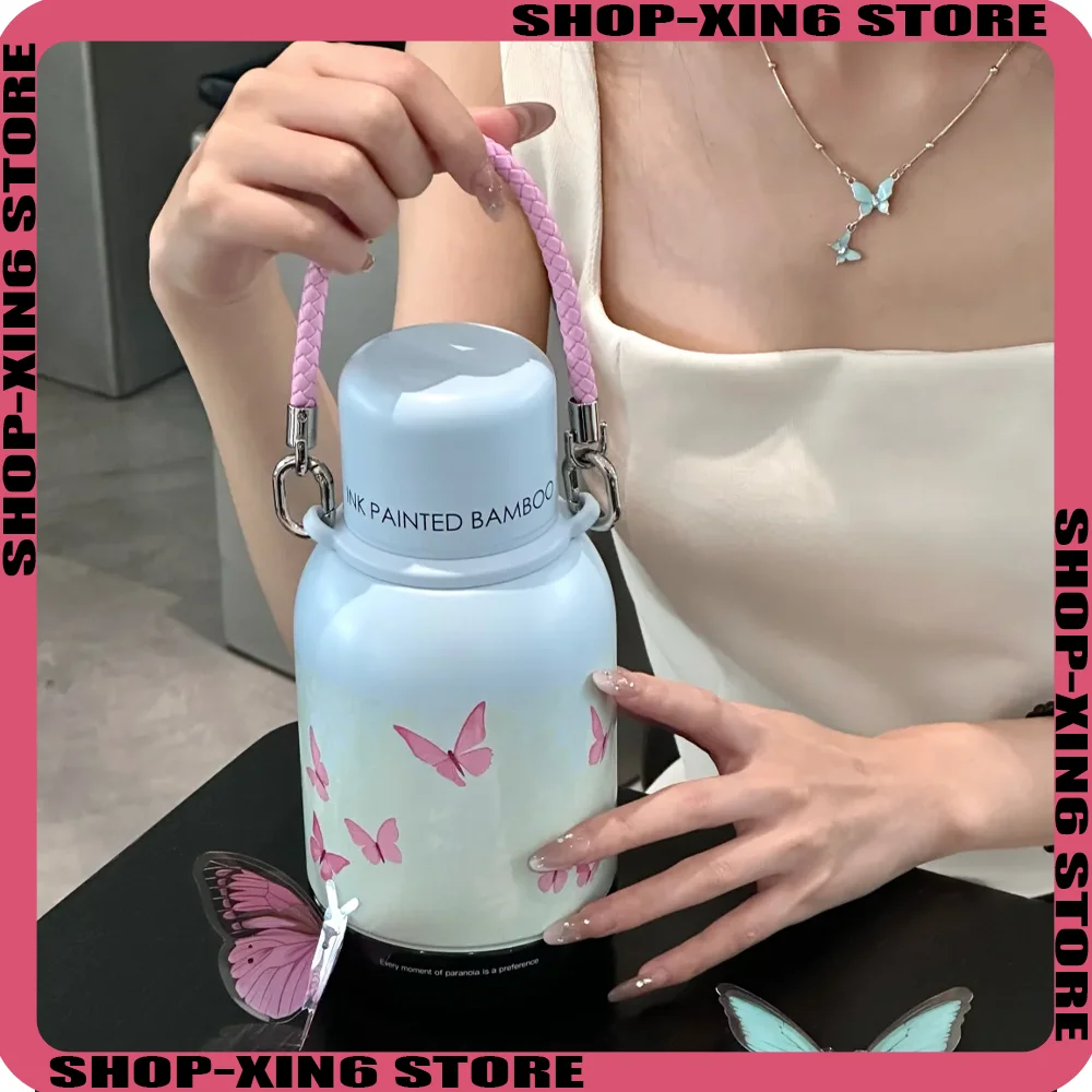 

GOOM 900ML Large Capacity Stainless Steel Insulated Cup One Cup for Dual Drinks Portable Household Water Kettle Gift