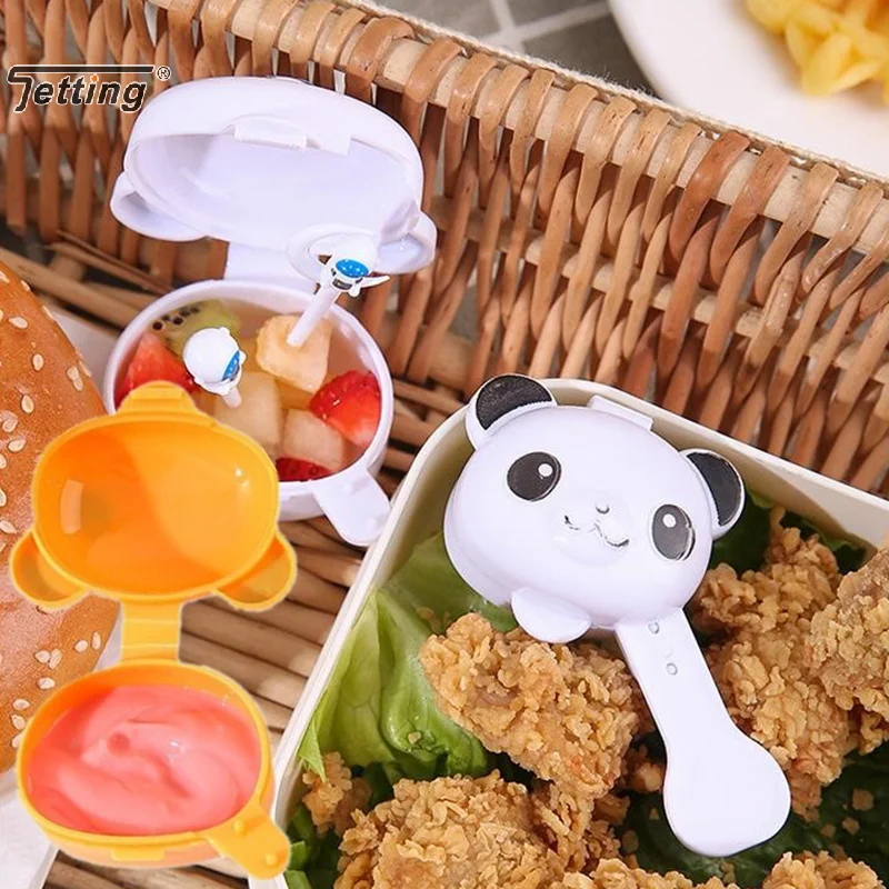 4pcs มินิเครื่องปรุงรสขวดซอสแบบพกพาซอสมะเขือเทศสลัดเครื่องปรุงอาหารคอนเทนเนอร์ Bento กล่องอาหารกลางวันอุปกรณ์เสริม