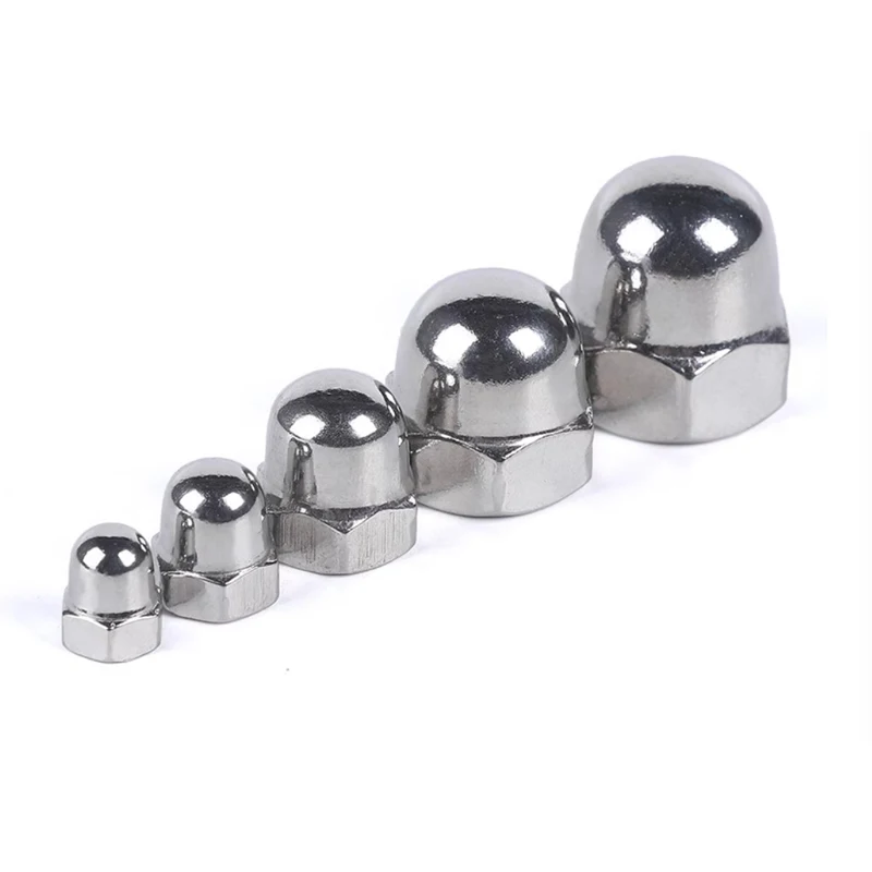 M6 M8 M10 M12 M16 Hex Dome Acorn Nut 304 Stainless Steel Terbalik Memutar Benang Kiri Acorn Nut 1/2/5/10pcs