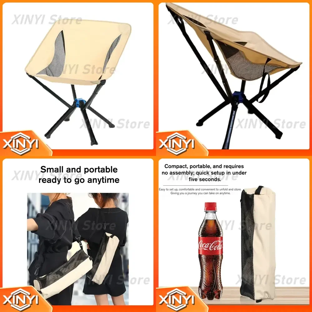 Lightweight Portable Folding Camping Chair for Outdoor Moon Chair Beach Fishing Travel Hiking Picnic Ultralight Foldable Lawn