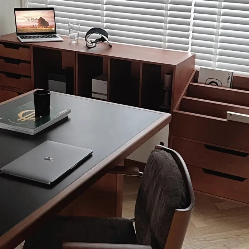 Mesa de jantar de laje de rocha medieval, mesa retrô de madeira maciça