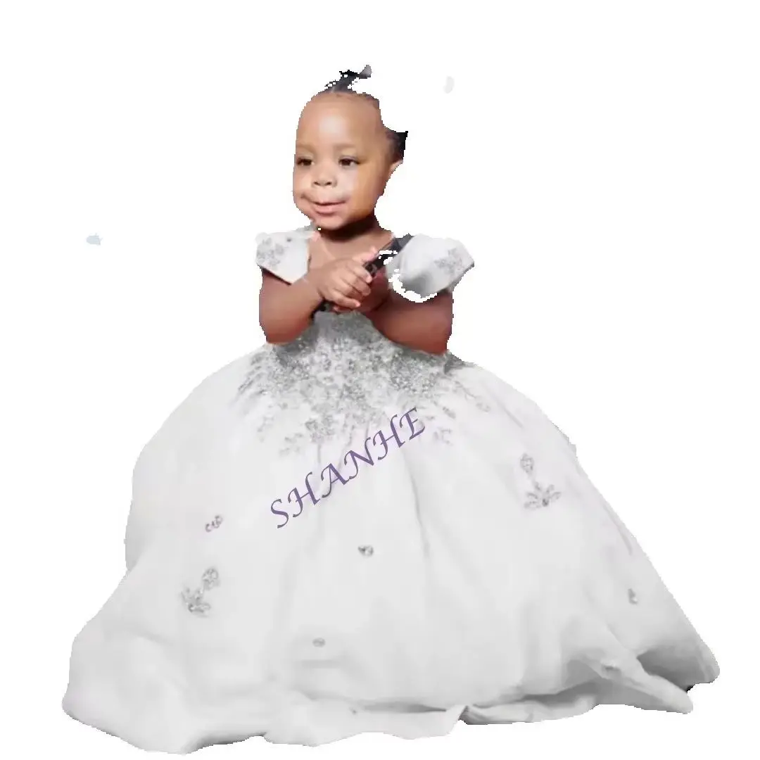 

Peach Pink Princess Dress for Flower Girl Customized Wedding Party Performance First Communion Elegant Piano Host Outfit