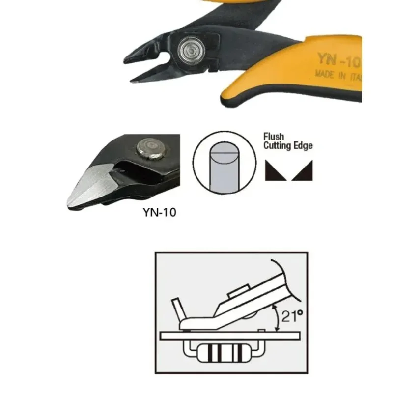 GOOT YN-10/11/12/13/14/15 Precision Flat-Blade Pliers - Electrician Tool, Cuts Component Leads/Copper Wire