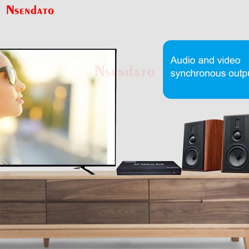 HDMIマトリックススイッチスプリッター,PCからTVモニター用のedid rs232を備えたスイッチャーアダプター,8 in 8出力,4k, 60hz