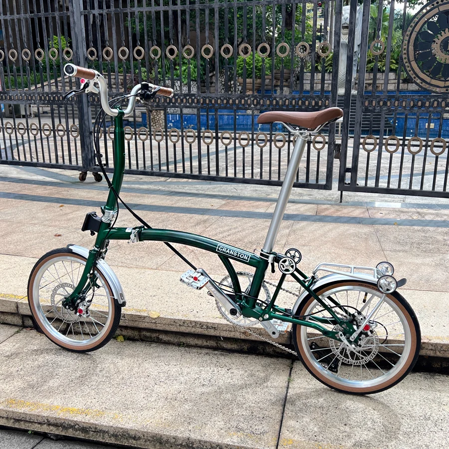 

CRANSTON D9 Легкий портативный 16-дюймовый тройной складной велосипед, 9-скоростной дисковый тормоз, городской велосипед из углеродистой стали, мини-складной велосипед для взрослых