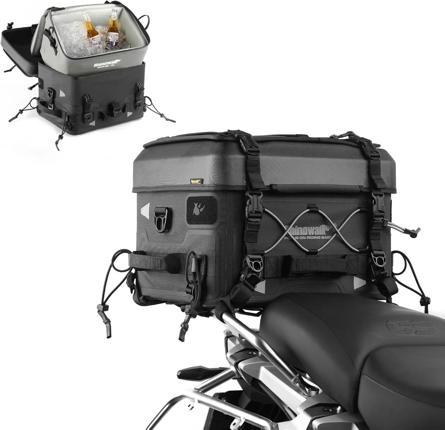 

Водонепроницаемая сумка-холодильник для мотоцикла, верхний чехол — жесткий чехол на 36 л, изолированная сумка-вставка на 22 л для приключений на свежем воздухе (MFT2302)