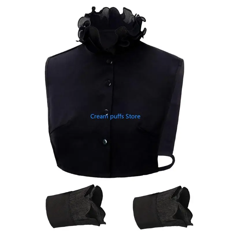 50LER Ruffle V Nece Faux Thare Half Rell