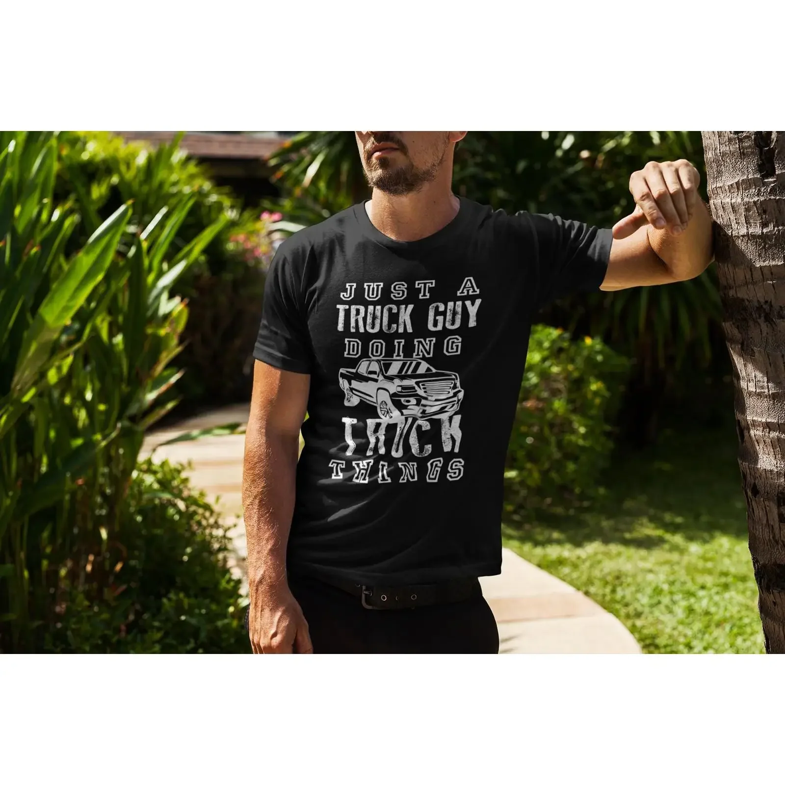 Truck Guy T Shirt Funny for Pickup Lovers vintage Washed designer clothes Casual graphic Slightly Comfortable Breathable