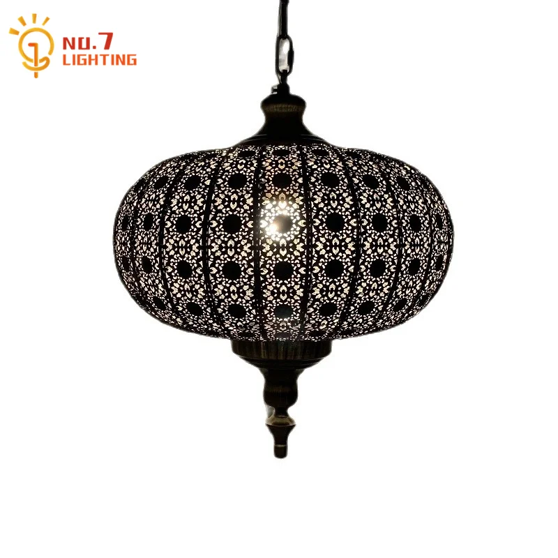 Moroccan Lamp Retro Vintage Hollowed Out Pendant Lights Exotic Southeast Asian Hanging Lamp Loft Cafe Hotel Bedroom Restaurant