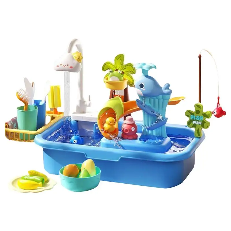 

Kids Sink With Running Water Water Table For Toddler Magnetic Water Play For Kids Toddler Girl Toys Pretend Role Play Toys 4 In