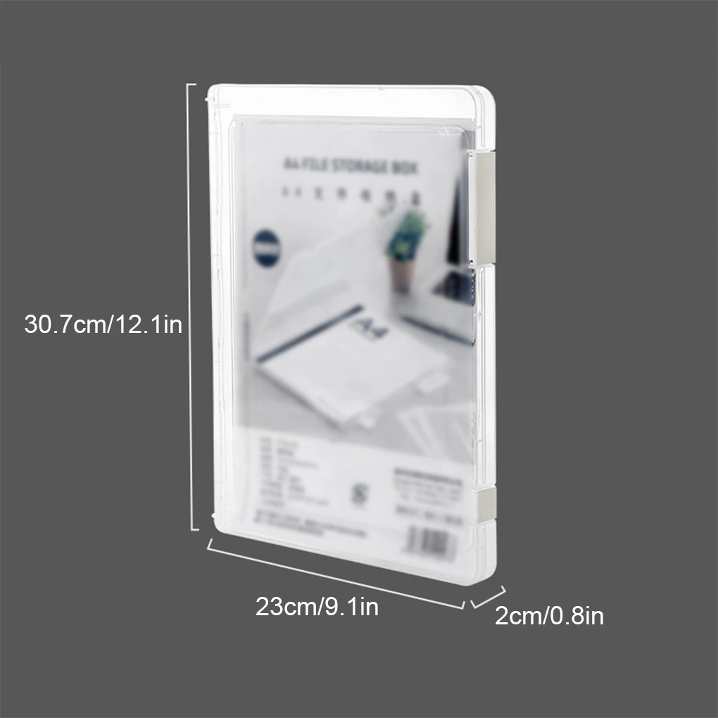 A4 File Box Slim Document Case Music Sheets Test Paper Office Organizer