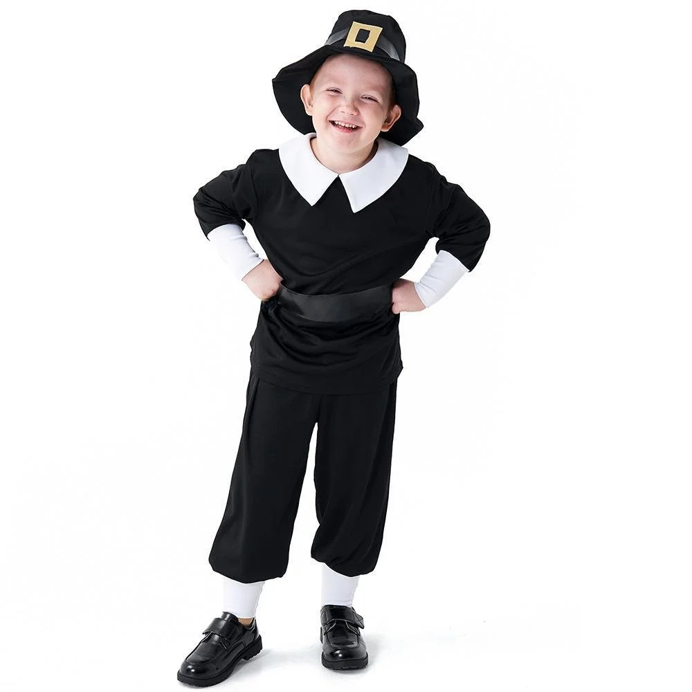 

Детский костюм для мальчиков в колониальном стиле, черно-белый сценический костюм для ролевых игр на Хэллоуин, материал из искусственной кожи, весна 2023, весна