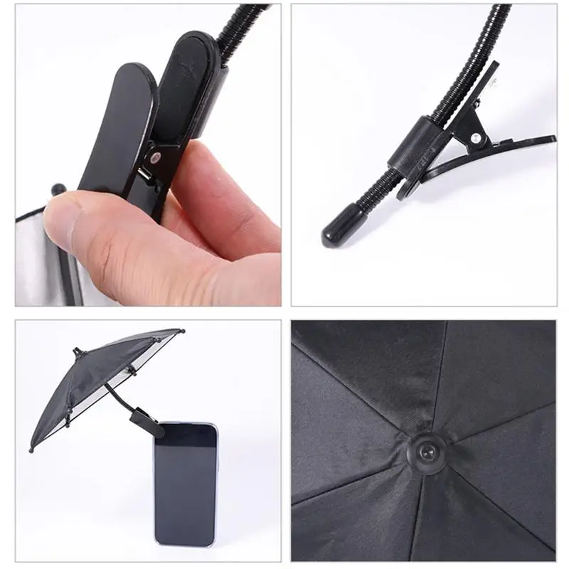 Cell Phone Sunshade Phone Sun Shade Umbrella Stand Adjustable Desktop Phone Stand Sun Visor Sun Shield Phone Umbrella Stand