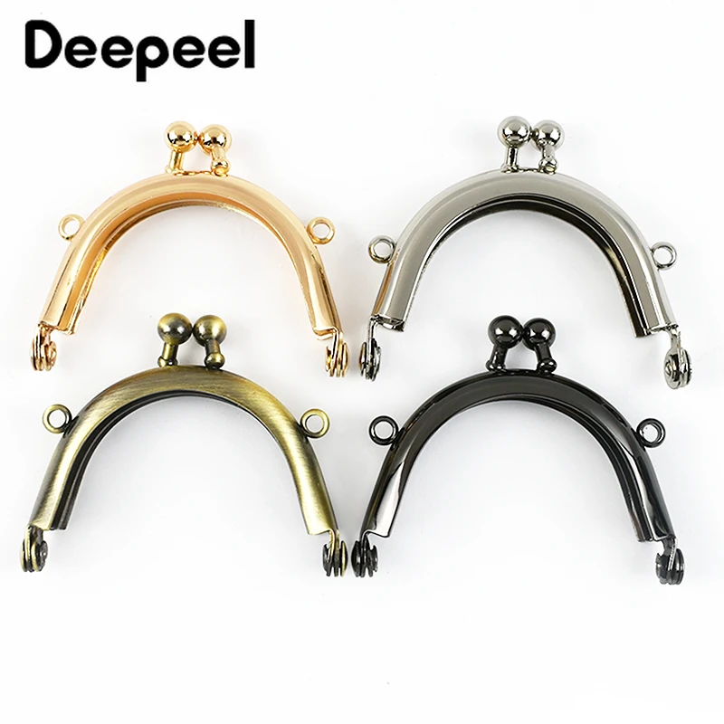 1/2/5/10Pcs 5cm Mini Metal Purse Frame Kiss Clasp Bag Handle Smooth Mouth Gold Handbags Coin Wallet Handmade DIY Accessories