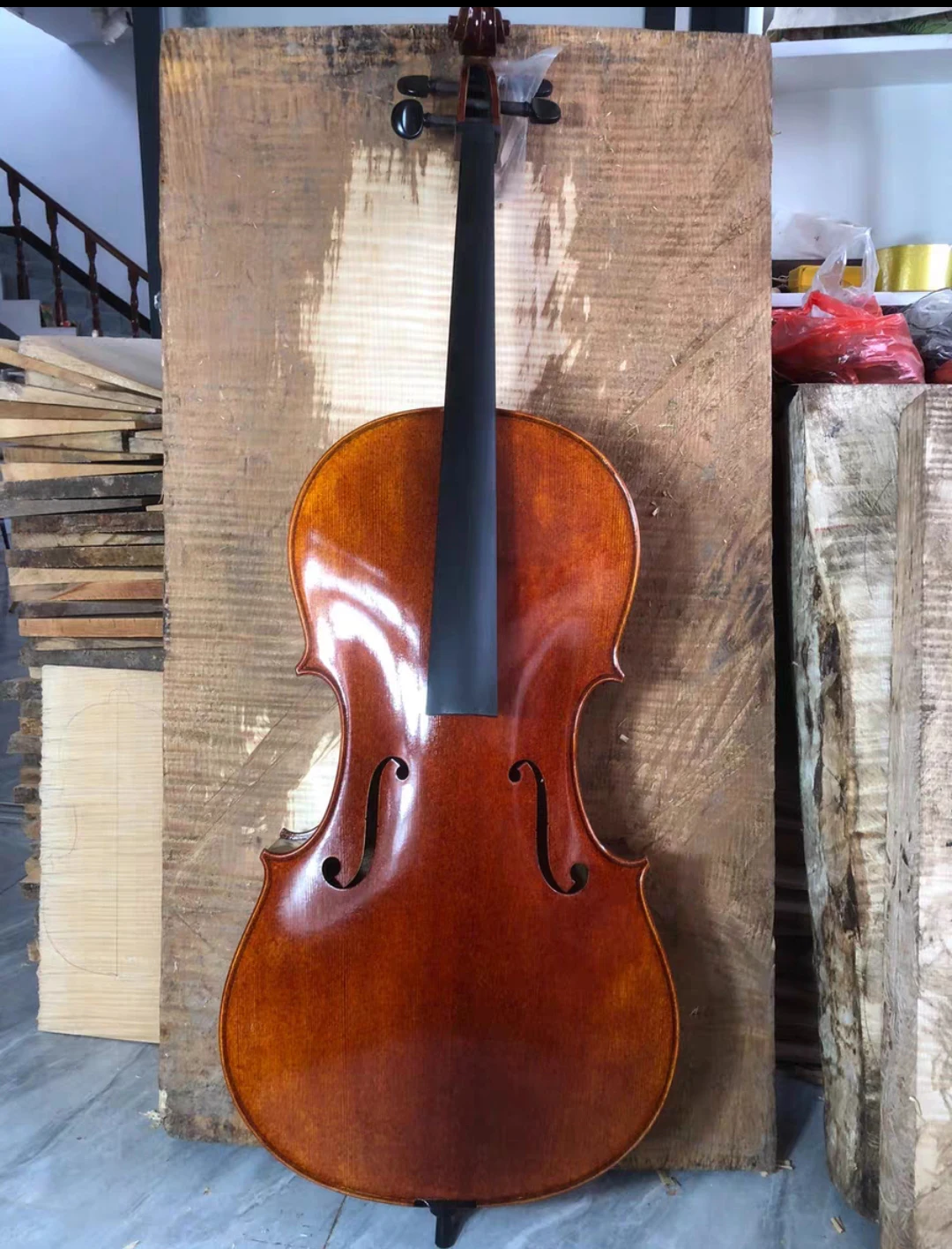 Tiger Maple solid wood Cello 4/4 3/4 Spruce panel student cello stringed instrument beginner professional violoncello Free ship