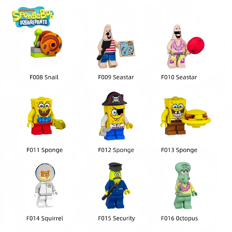 

Конструктор «СpongeBob и Патрик Стар»: Мультяшные аниме-фигурки, сборная модель для девочек и мальчиков, маленькие строительные блоки, милые развивающие подарки для детей