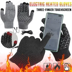 Winter Gloves Knitted Heating Hand Warmer Electric Thermal Gloves Waterproof Snowboard Cycling Motorcycle Bicycle Ski Outdoor