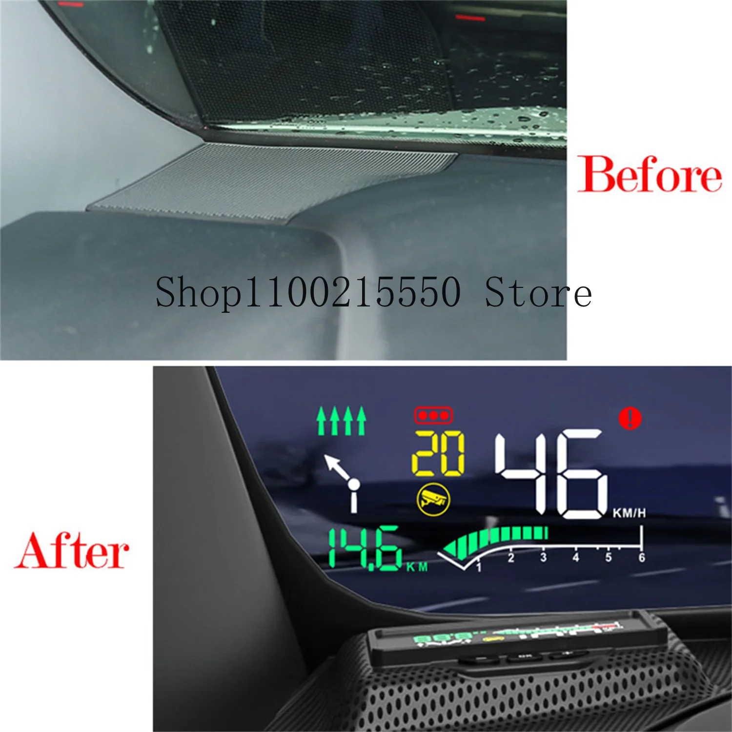 Per Toyota Sienna 2021 2022 2023 Car Interior Head Up Display HUD Electronic Digital Device Black Plastic 1PC