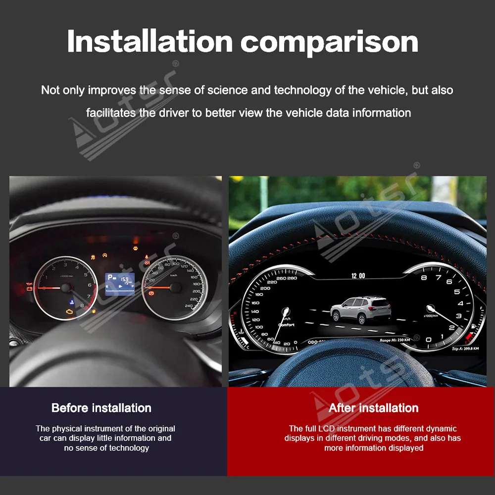 Linux System For Subaru Forester 2019~2024 Digital Performance Display Dashboard LCD Speed Table Car Virtual Information