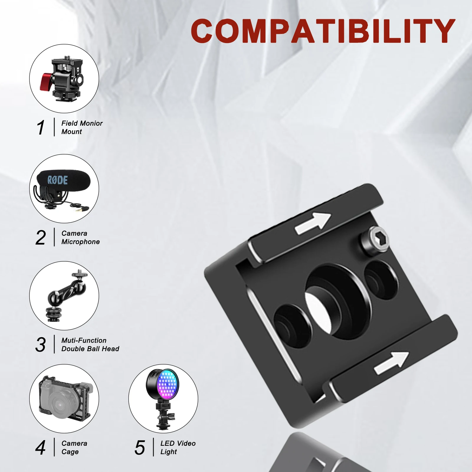 Lanxire Cold Shoe Mount Adapter, Cold Shoe Bracket with 1/4\