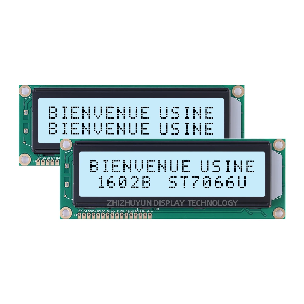 โมดูล LCD 1602B ตัวละครยุโรปจอแสดงผลสีเขียวอ่อนขนาด122*44มม. จอแสดงผลตัวอักษรขนาด3.6นิ้ว