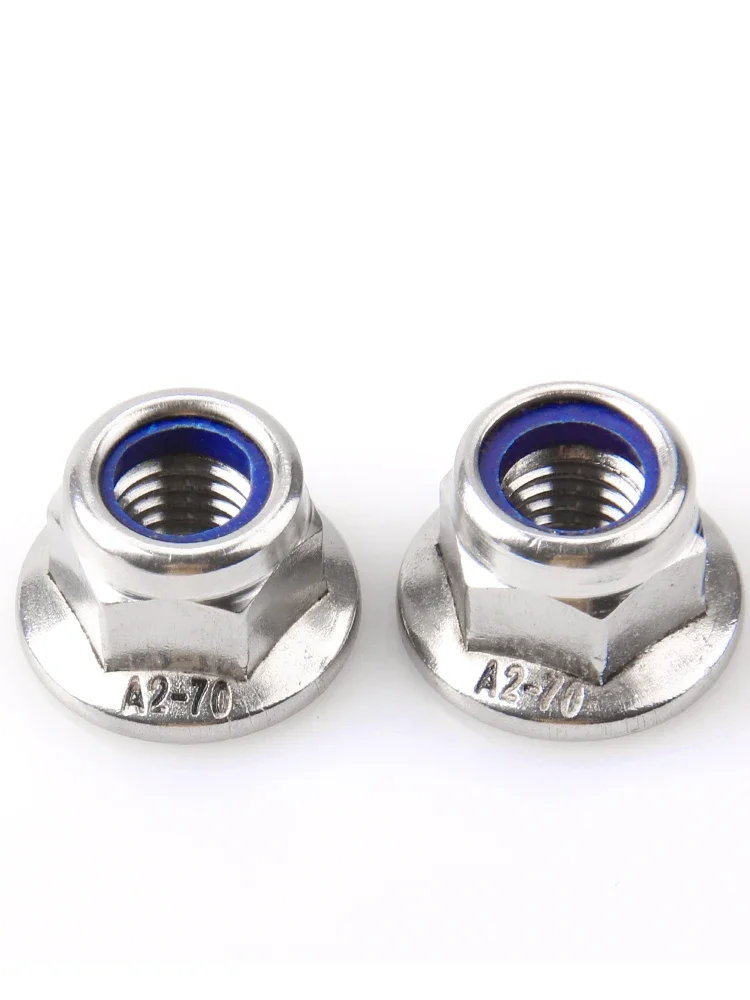 

10-30pcs Black and white zinc nickel plating Flat flange anti loosening nut M3 M4 M5 M6 M8