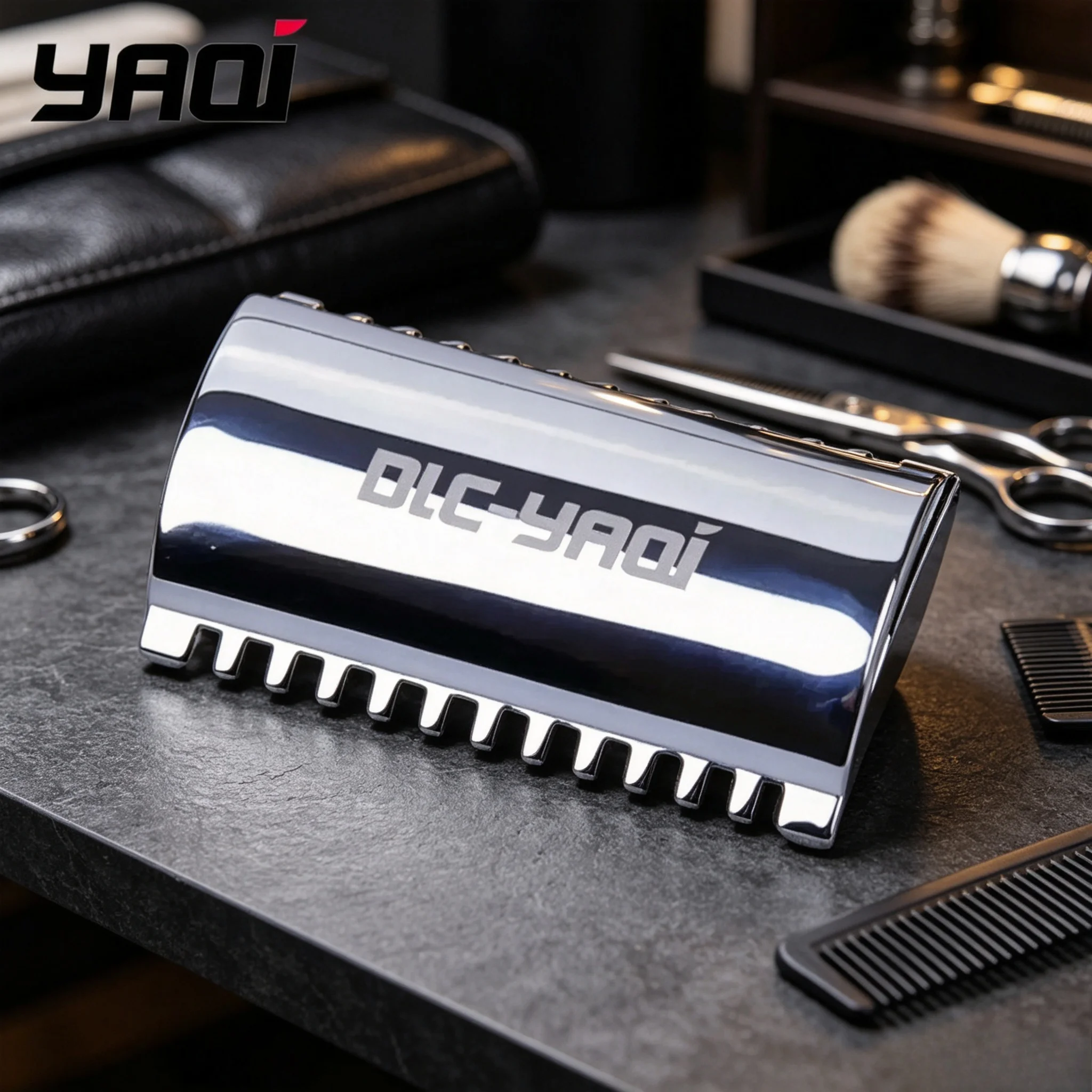 2026 YAQI Chrome Color Open Comb Shaving Razor Head for Mens Collectibles Birthday Gift For Boyfriend
