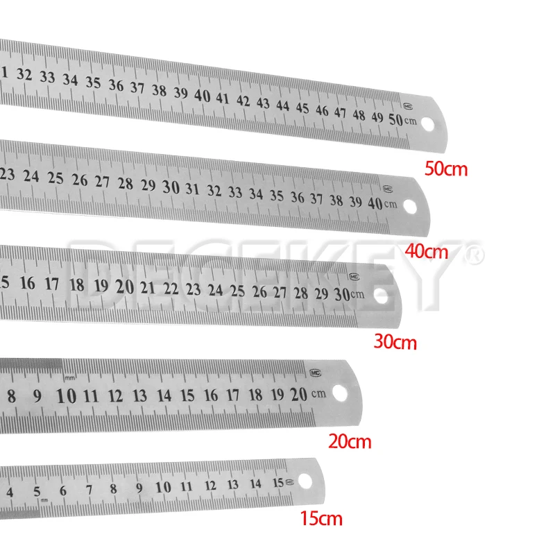 Metal Scale Stainless Steel Straight Ruler Measuring Stationery Drafting Accessories Hand Measuring Tool School Office Supplies