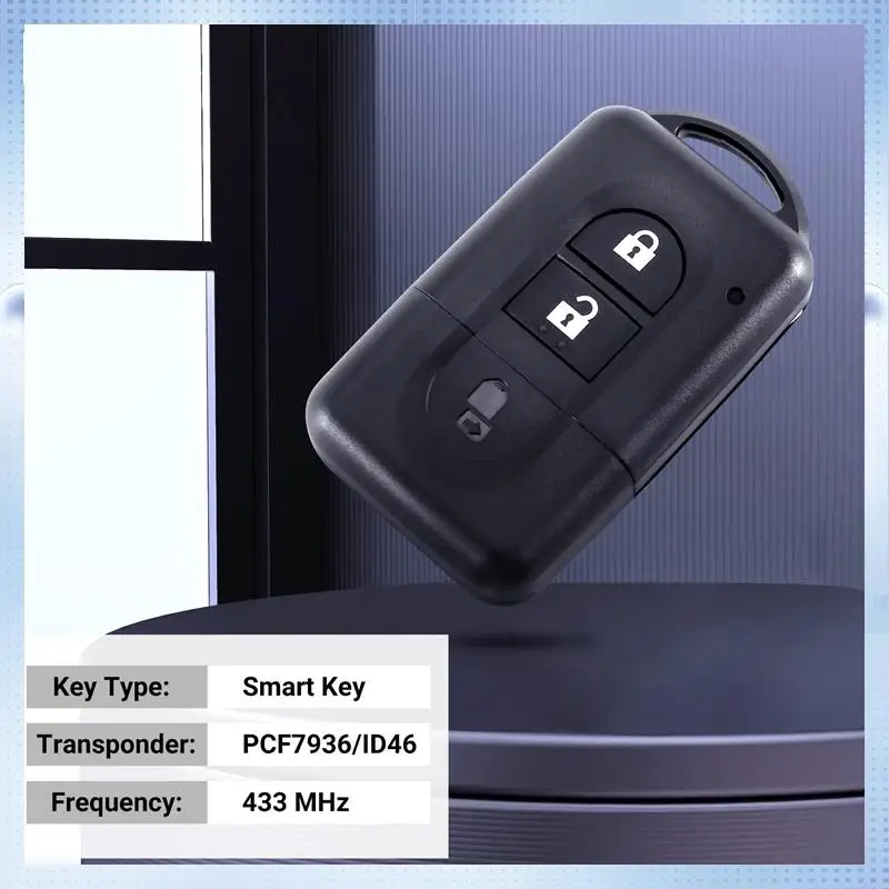 

AM-Car Keyless Entry Remote Key With 2 Button 433Mhz ID46 Chip For Nissan X-Trail Qashqai Pathfinder 285E34X00A 285E3EB30A