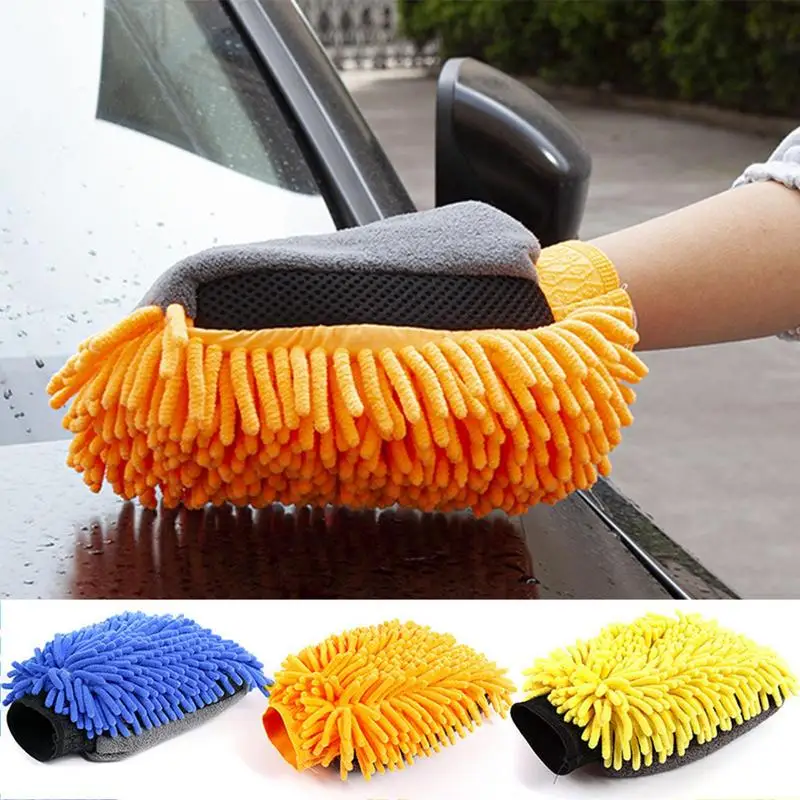 

Car Wash Mitt Ultra Absorbent Auto Washing Glove Double Sided Scratch Free Microfiber Washable Towel Car Cleaning Accessories