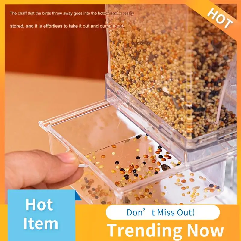 

ABNL Automatic Transparent Bird Feeder, No Mess Automatic Bird Feeder Transparent Food Container Cage Drinker