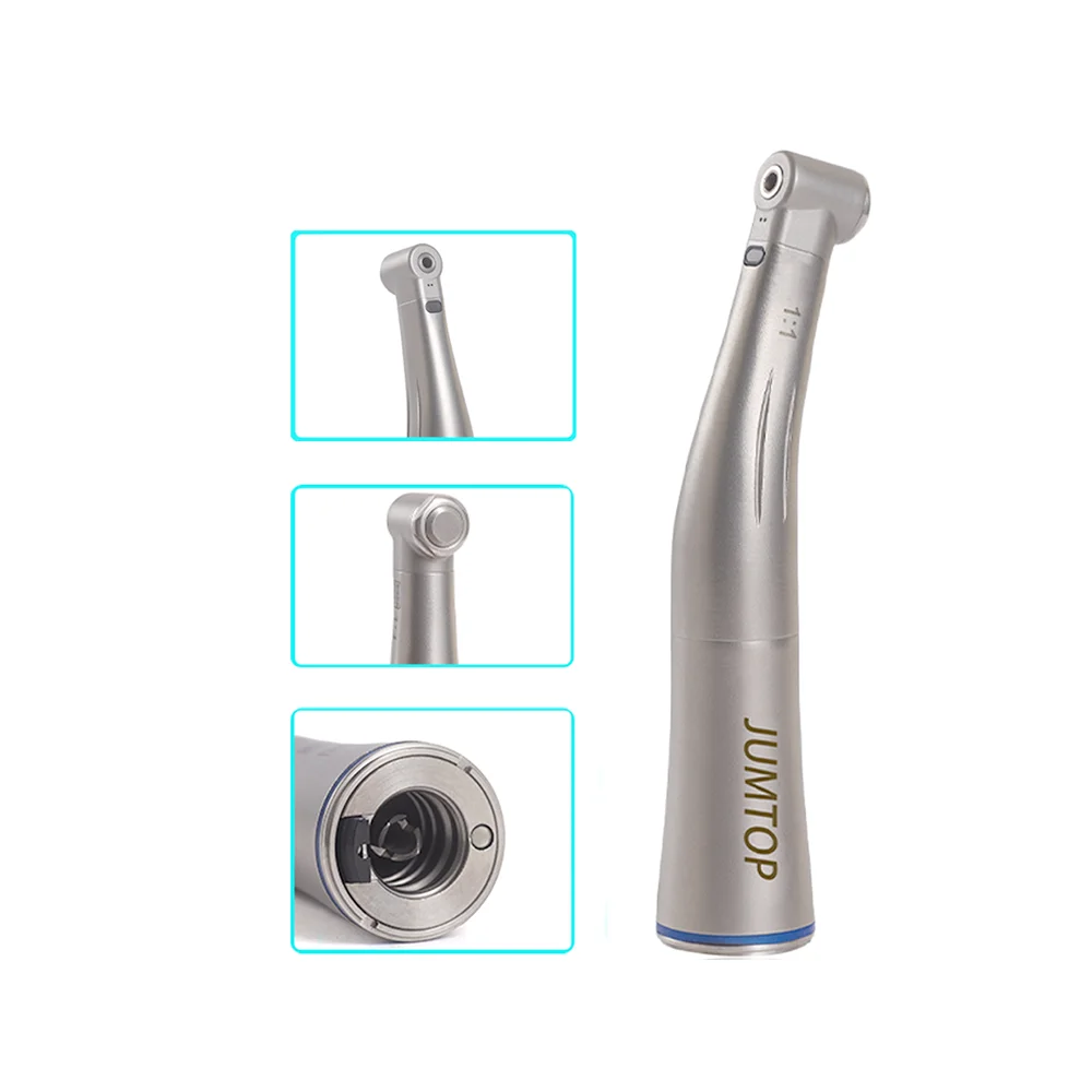 Dental Fiber Optical LED Contra Angle 1:1 Blue Ring Low Speed Handpiece For Dental Electric Motor Brushless Micromotor Tool