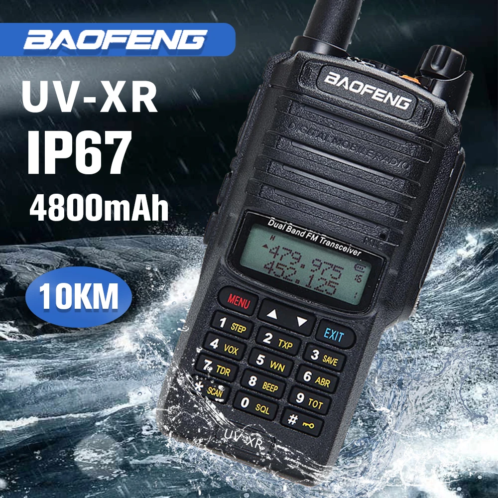 

Baofeng UV-XR IP67 Waterproof Dual Band Ham Radio UVXR 4800mAh 10W powerful Walkie Talkie 10km long range Two way Handy Radio