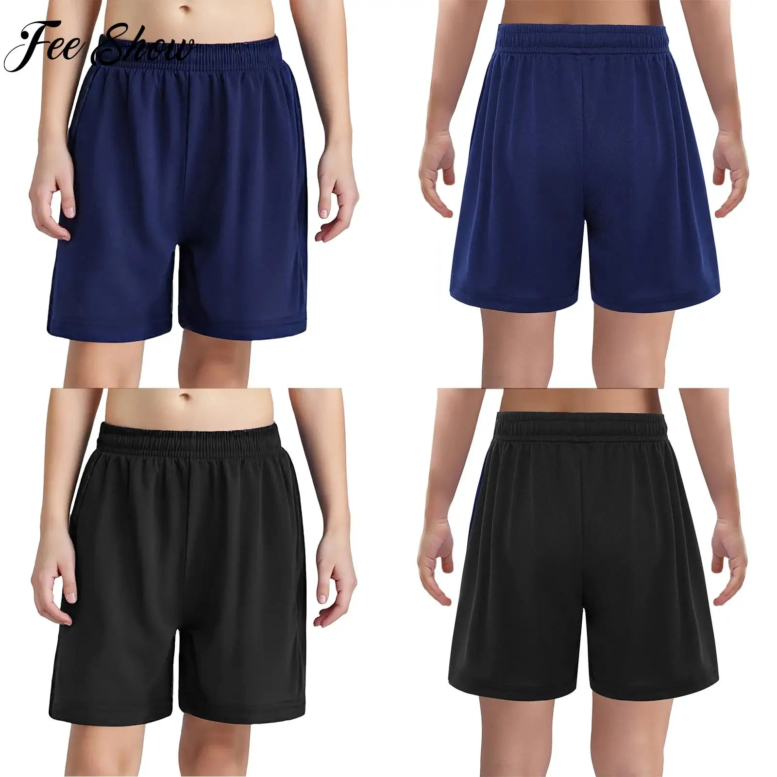 

Kids Stretchy Football Basketball Volleyball Shorts Boy Moisture-Wicking Drawstring Sports Shorts with Pockets Casual Daily Wear