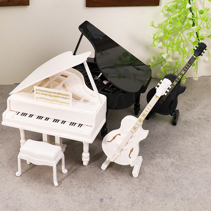 1/12 Dollhouse Simulation Piano Guitar Cello Model Dollhouse Musical Instruments Furniture Decoration Dolls House Home Ornaments