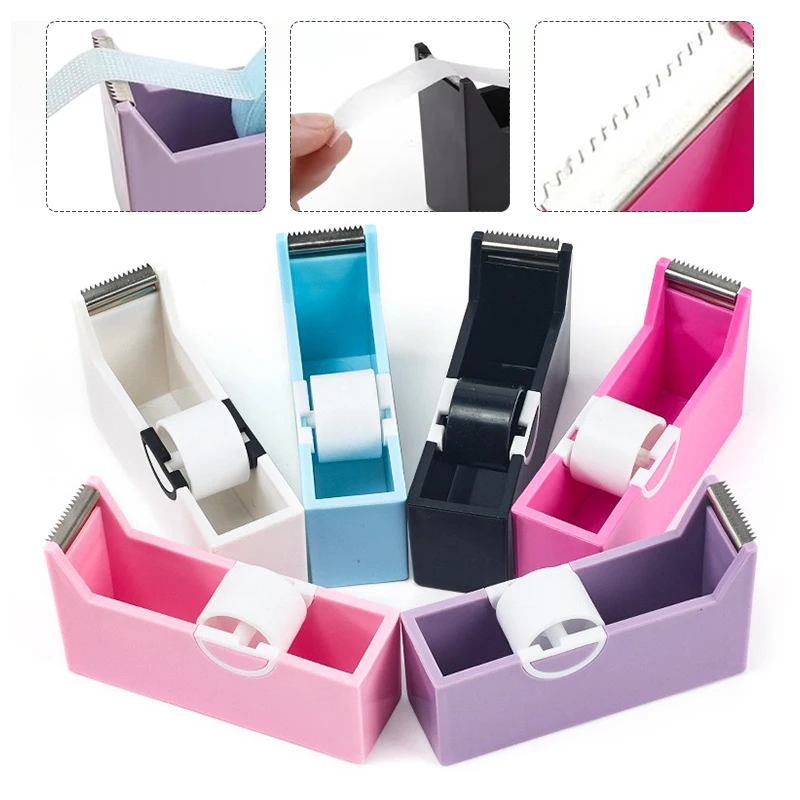 Eyelash Extension Tape Holder Base Lash Adhesive Tape Cutter Dispenser Grafting Lash Plastic Rotating Tape Cutting Makeup Tool