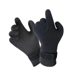 Guantes de neopreno de 3mm, manoplas cálidas y antideslizantes resistentes al desgaste para buceo, pesca y natación, 1 par