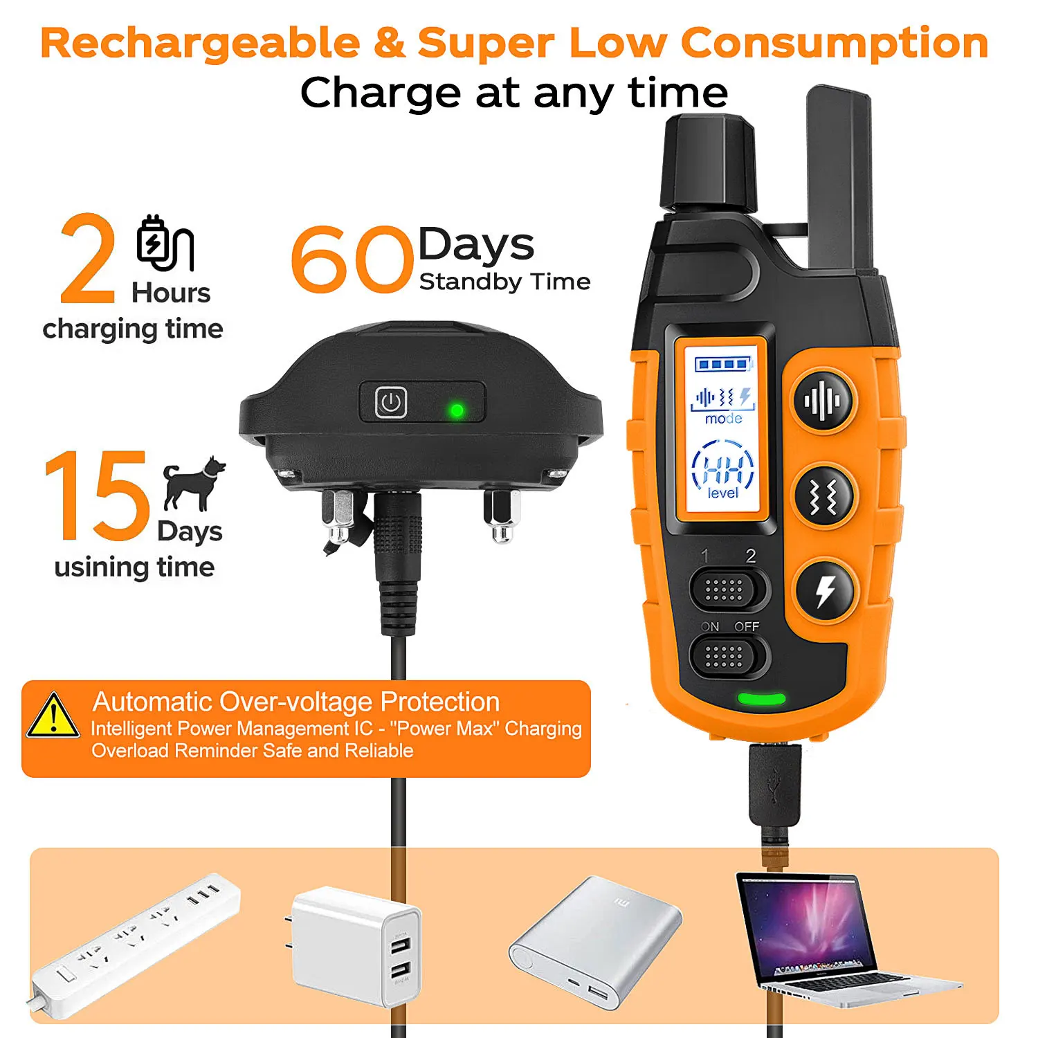 3300Ft Dog Training Collar with Remote Rechargeable Waterproof E Collar Beep Vibration Shock High Quality Pet Training